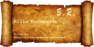 Billa Rozamunda névjegykártya